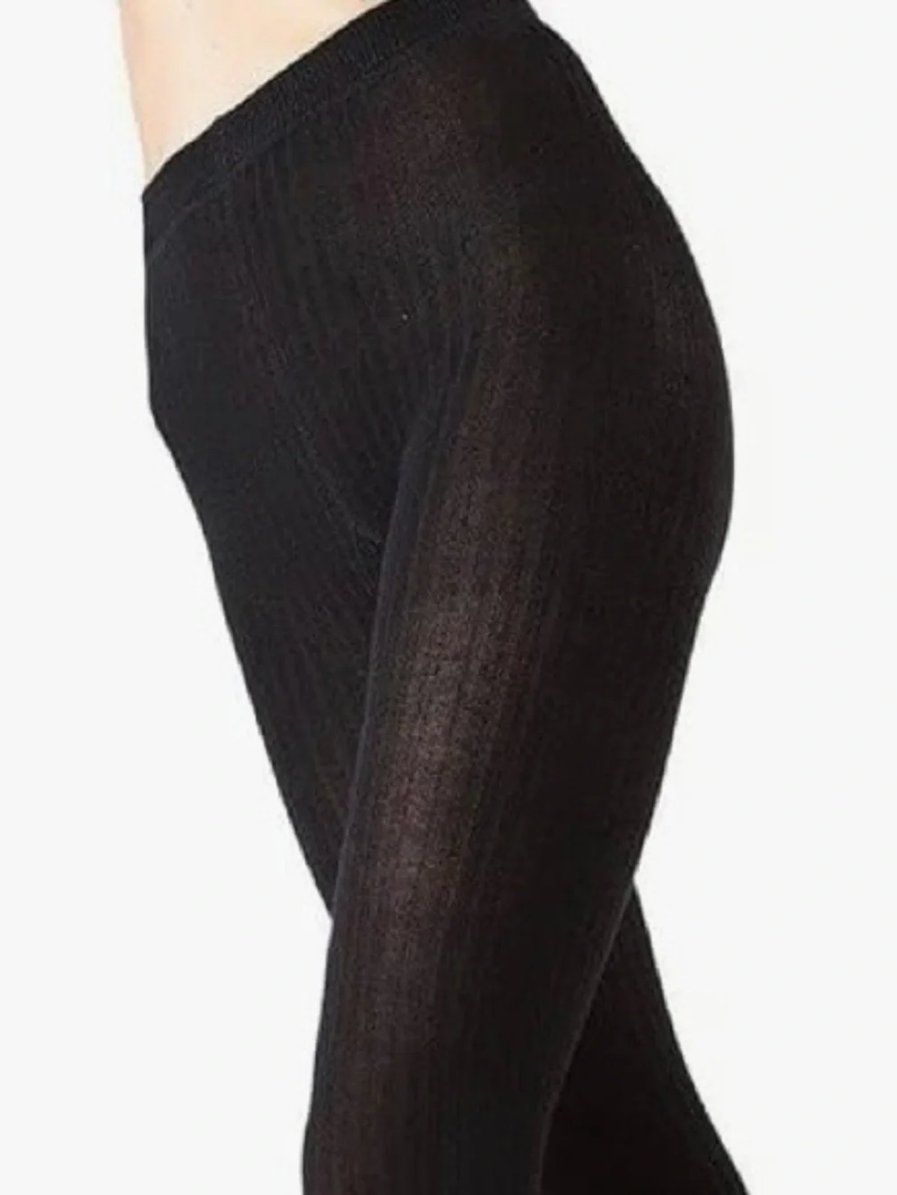 NWT Ribbed Tights Silky Smooth Black Sz Medium/Tall